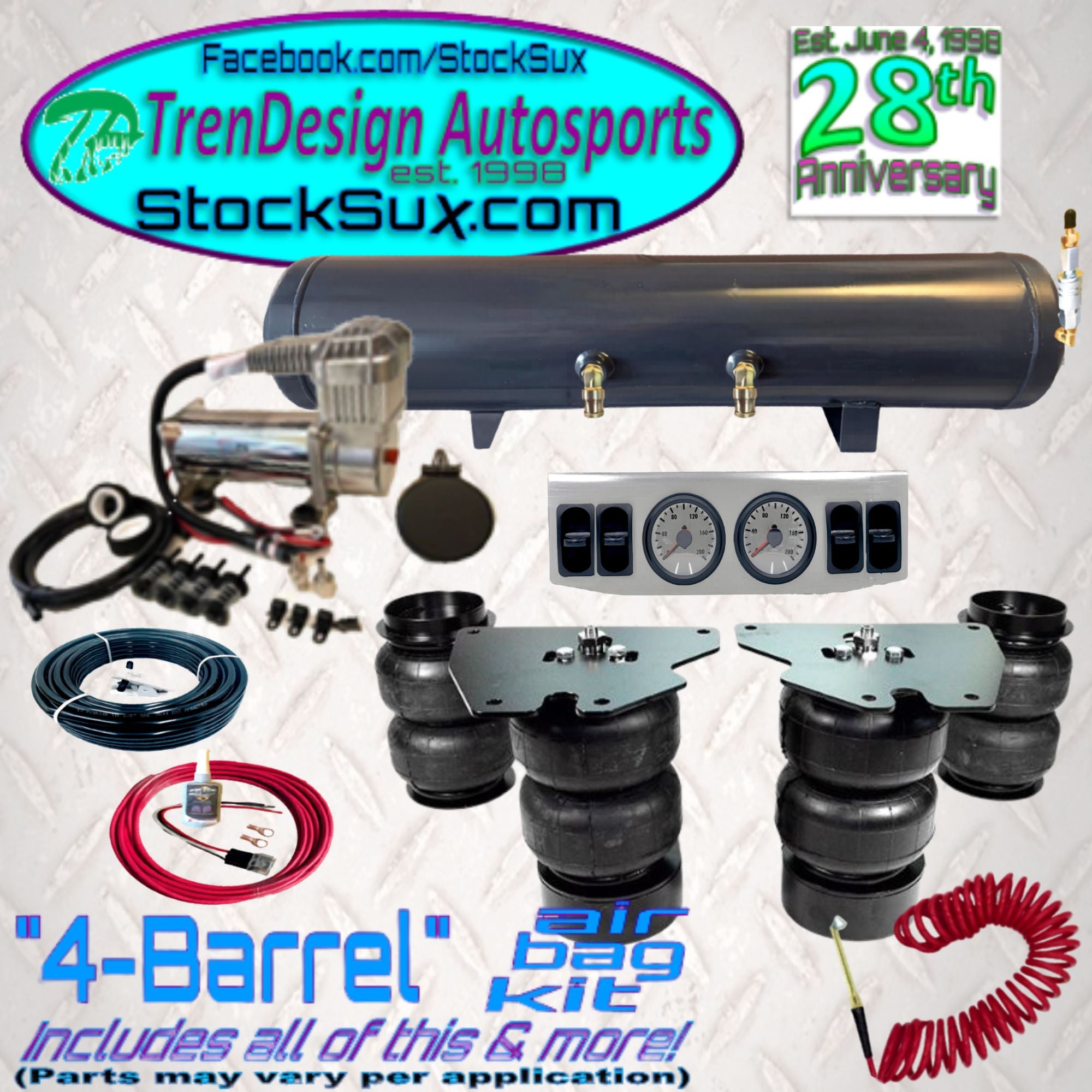 C10 '63-72 (4 coils) "4-Barrel" Air Bag Kit